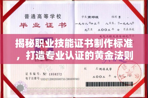 龙泉揭秘职业技能证书制作标准，打造专业认证的黄金法则